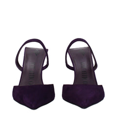 The Attico Purple Leather Stiletto Heel Sandals