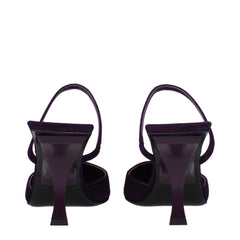 The Attico Purple Leather Stiletto Heel Sandals