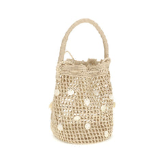 Alanui Beige Raffia Backet Bag
