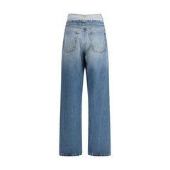 MM6 Blue Cotton Straight-Leg Jeans