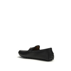 Gucci Black Calf Leather Bos Taurus Slip-On Loafers