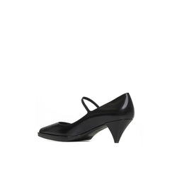 Prada Black Calfskin Mid Heel Pumps