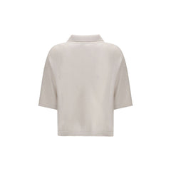 Allude Cream Cashmere Polo Shirt