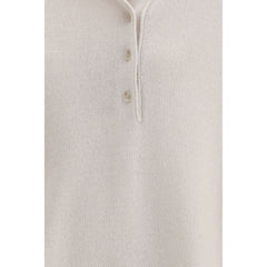 Allude Cream Cashmere Polo Shirt