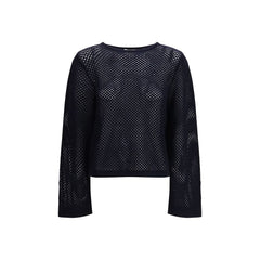Allude Blue Fleece Wool Sweatshirt
