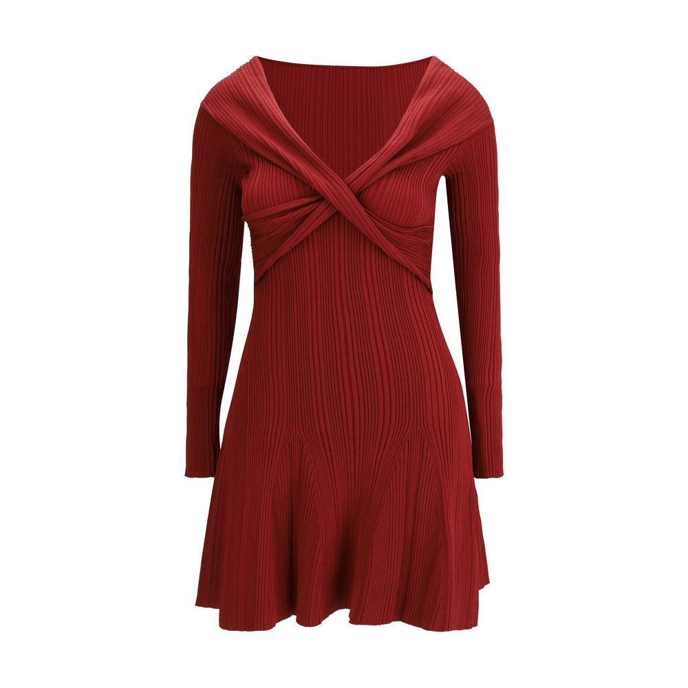 Self-Portrait Bordeaux Viscose Casual Dress
