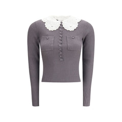 Self-Portrait Gray Viscose Shirt