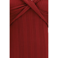 Self-Portrait Bordeaux Viscose Casual Dress