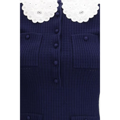 Self-Portrait Blue Viscose Cocktail Dress