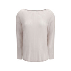 Allude White Cashmere Cashmere Sweater