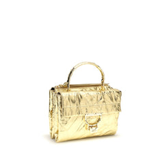 Coccinelle Gold Calf Leather Bos Taurus Handbag