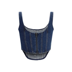 Self-Portrait Blue Cotton Top