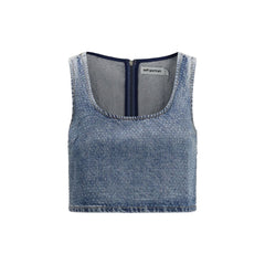 Self-Portrait Blue Cotton Top