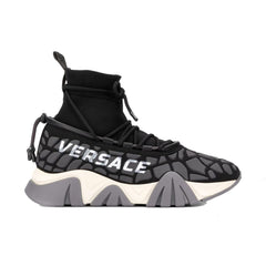 Versace Black Fabric Athletic Sneakers
