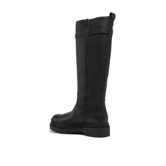 Salvatore Ferragamo Black Calfskin Over The Knee