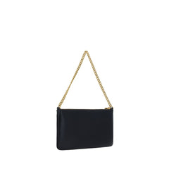 PINKO Black Calf Leather Bos Taurus Shoulder Bag