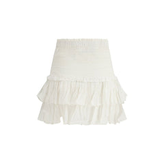 Marant Etoile White Cotton Mini Skirt