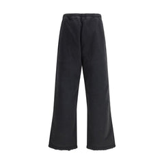 Balenciaga Black Cotton Casual Pants