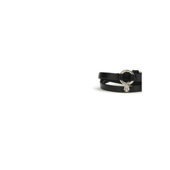 Alexander McQueen Black Calf Leather Bos Taurus Bracelet