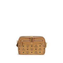 MCM Beige Fabric Shoulder Bag
