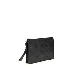 MCM Black Calf Leather Bos Taurus Clutch Bag
