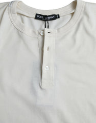 Dolce & Gabbana White Cotton Long Sleeve T-Shirt