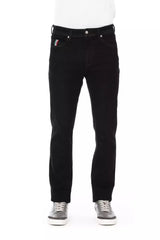 Baldinini Trend Black Cotton Straight-Leg Jeans