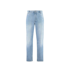 Balmain Blue Cotton Straight-Leg Jeans