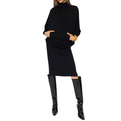 Saint Laurent Black Wool Casual Dress