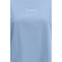 Balenciaga Light Blue Cotton T-Shirt