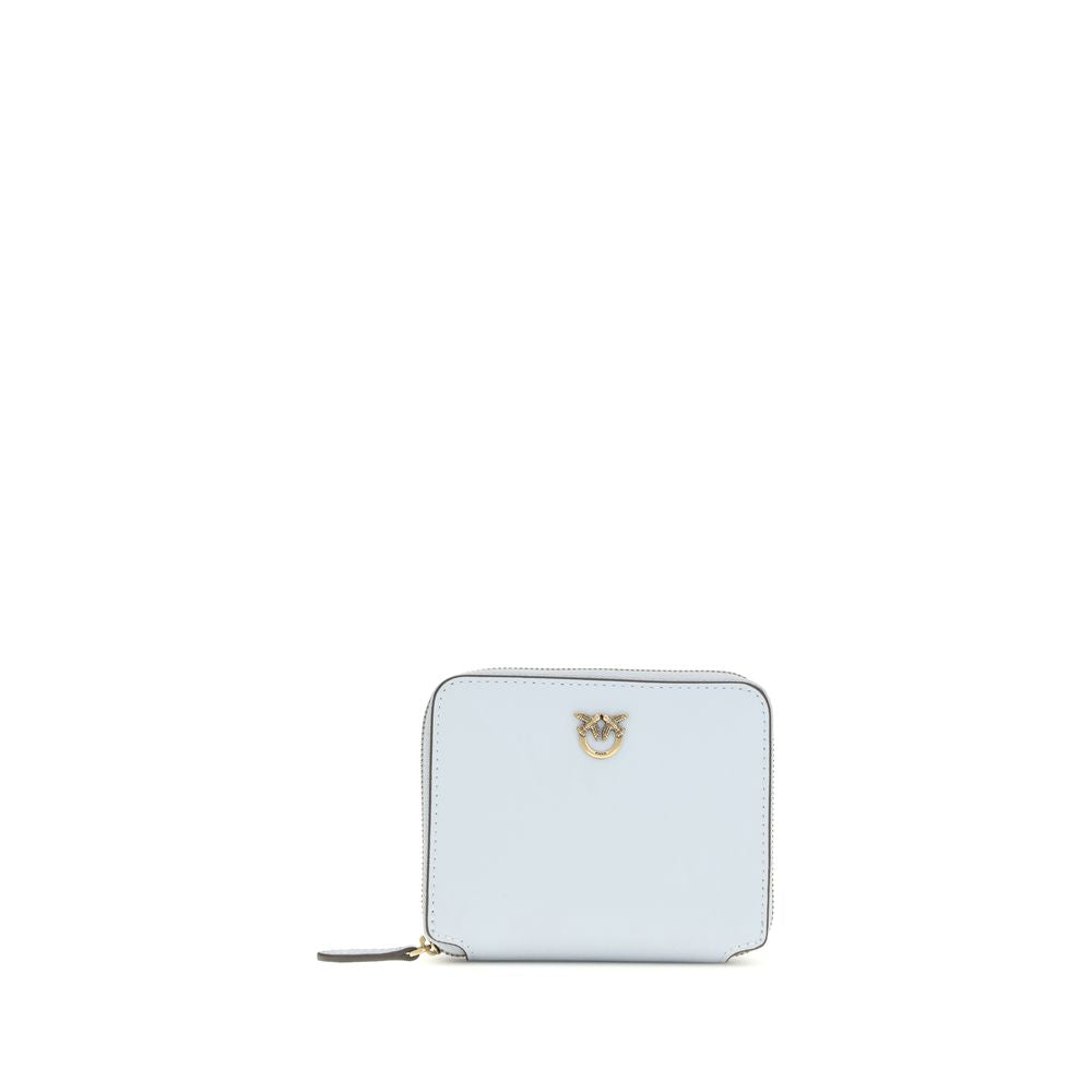 PINKO Light Blue Calf Leather Bos Taurus Wallet