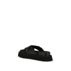 PINKO Black Goatskin Platform Sandals