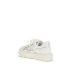 PINKO White Calf Leather Bos Taurus Platform Sneakers