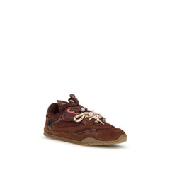 PINKO Bordeaux Calf Leather Bos Taurus Chunky Sneakers