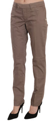 Dondup Brown Low Waist Straight Cut Trouser Pant