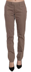 Dondup Brown Low Waist Straight Cut Trouser Pant