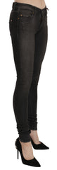 PLEIN SUD Cotton Black Washed Low Waist Skinny Denim Jeans