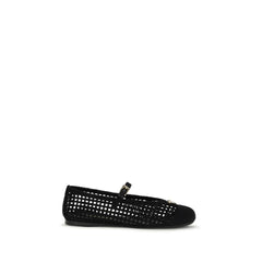 Prada Black Cotton Ballet Flats