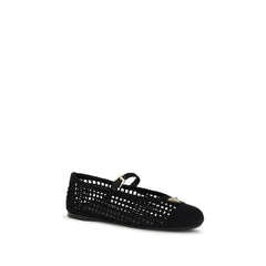 Prada Black Cotton Ballet Flats
