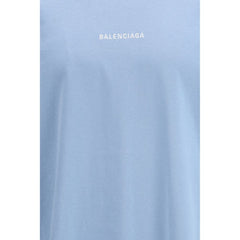 Balenciaga Light Blue Cotton T-Shirt