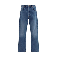 Agolde Blue Cotton Relaxed Fit Jeans