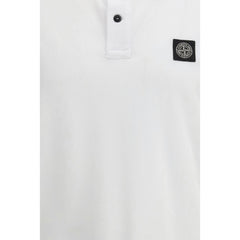 Stone Island White Cotton Polo Shirt