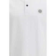 Stone Island White Cotton Polo Shirt