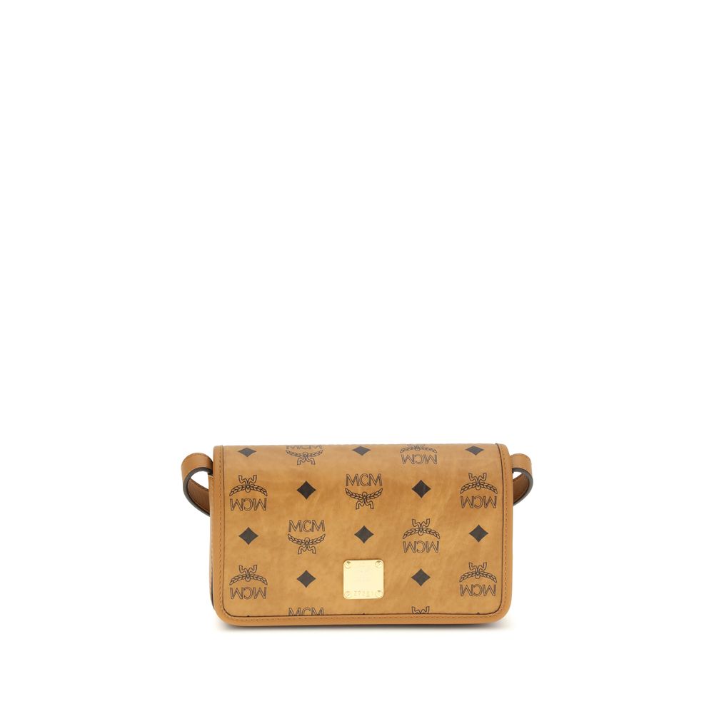 MCM Beige Fabric Shoulder Bag
