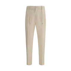 Cruna Beige Cotton Casual Pants