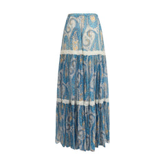 Etro Multicolor Silk Long Skirt
