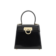 Ferragamo Black Calf Leather Bos Taurus Handbag