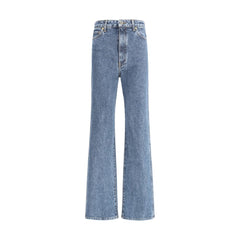 Khaite Blue Cotton High-Waisted Jean