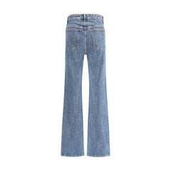 Khaite Blue Cotton High-Waisted Jean