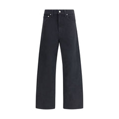 Khaite Black Cotton Straight-Leg Jeans